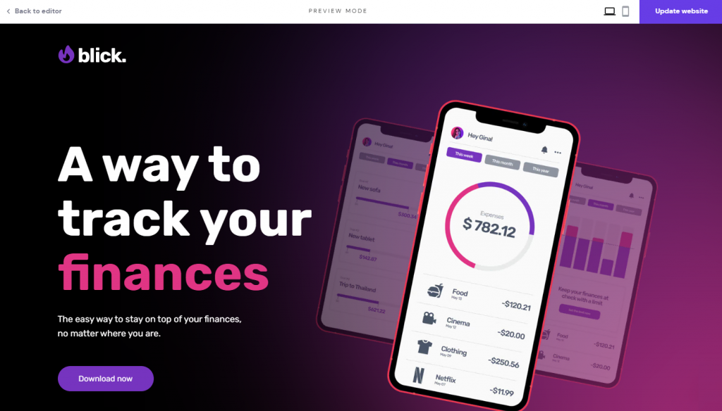 Hostinger Website Builder 的预览模式