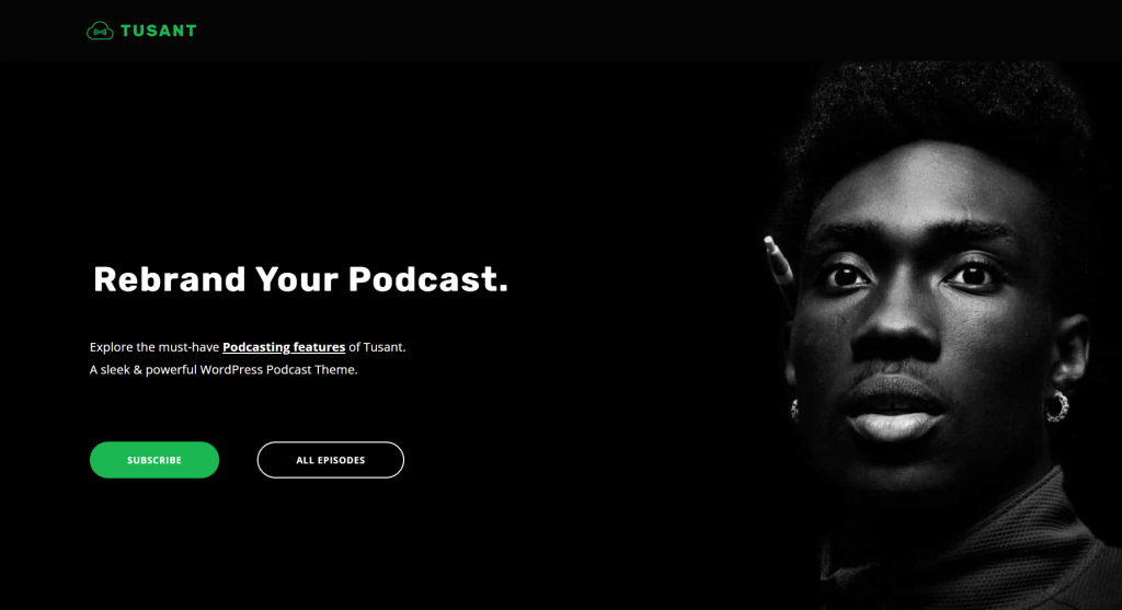 Tusant WordPress theme: Rebrand Your Podcast
