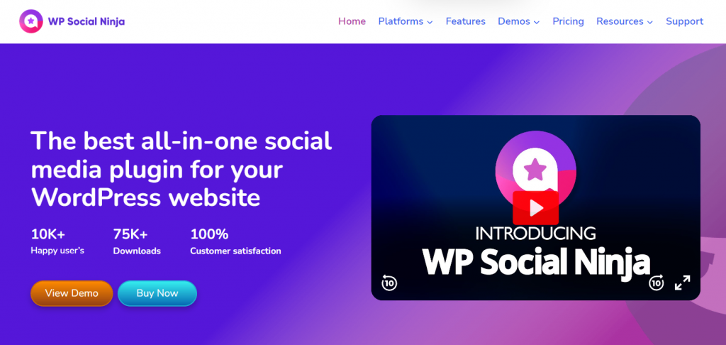 WP Social Ninja official site