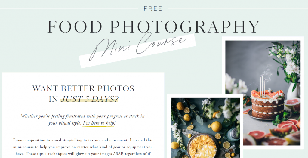 A five-day food photography mini-course
