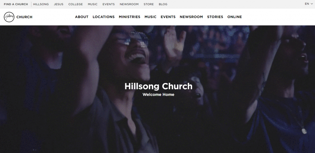 Página principal de la iglesia Hillsong