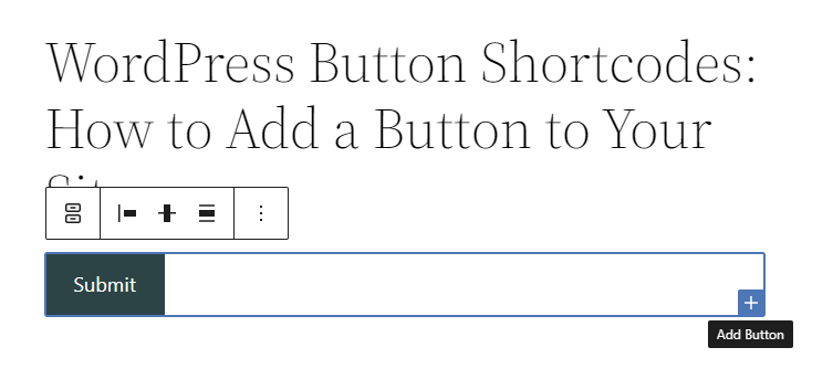 Adding more buttons next to the existing one in WordPress Gutenberg.