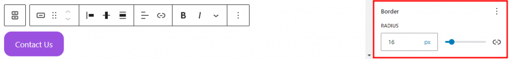 Border options for the button block