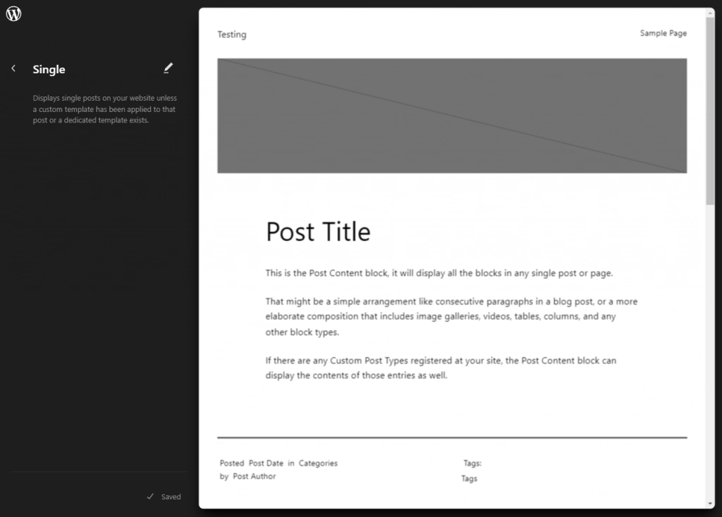 The WordPress site editor.