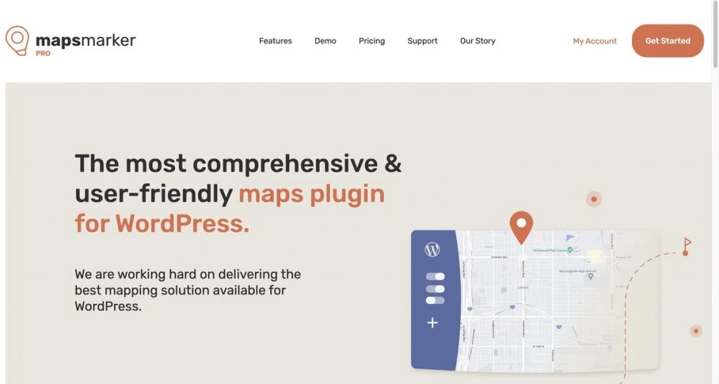 Homepage of Maps Maker Pro plugin website