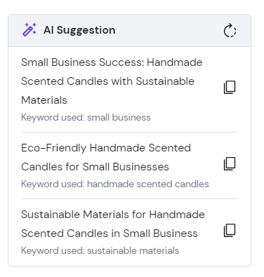 AI 工具建议 Hostinger Website Builder 上的网站标题