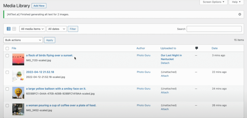 Alt Text AI WordPress AI plugin