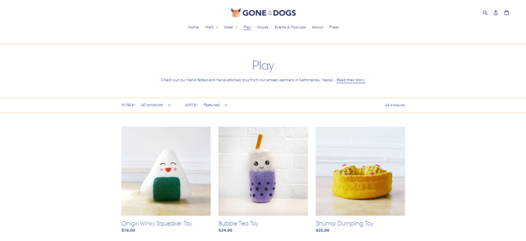 The Play page on the Gone to the Dogs website
