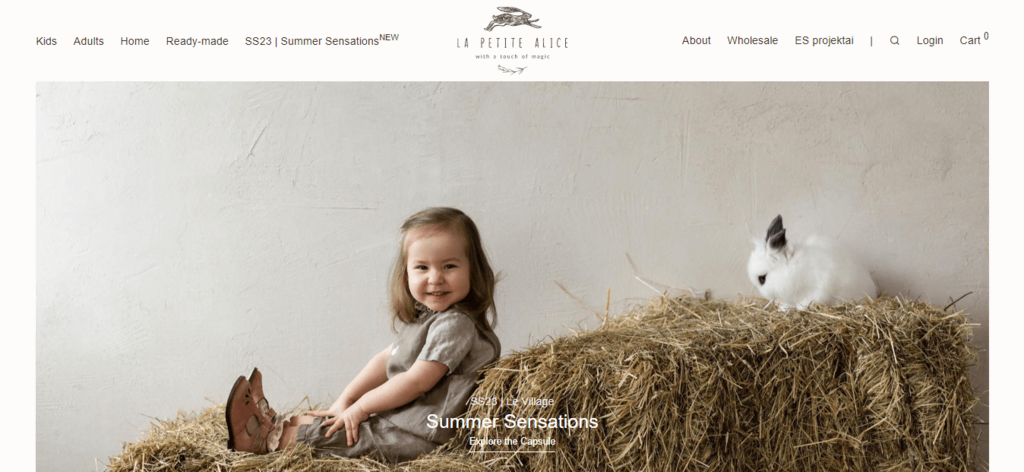La Petite Alice website homepage