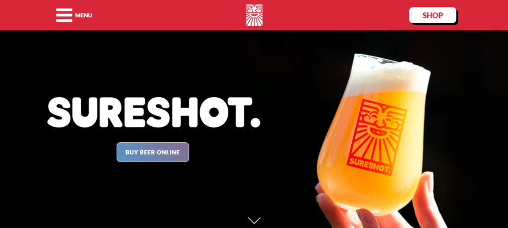 Sureshot Brewing website homepage