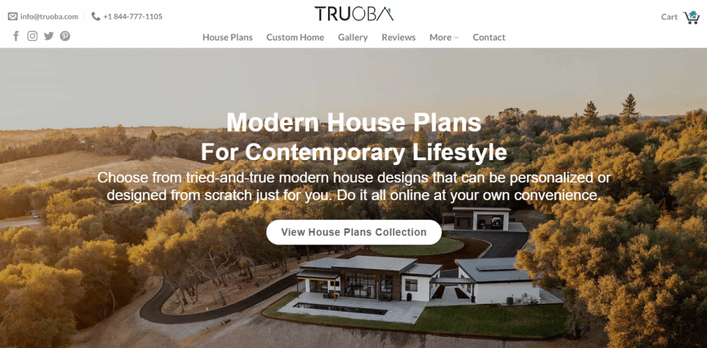 Truoba website homepage