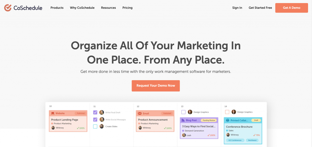 CoSchedule SEO 工具主页
