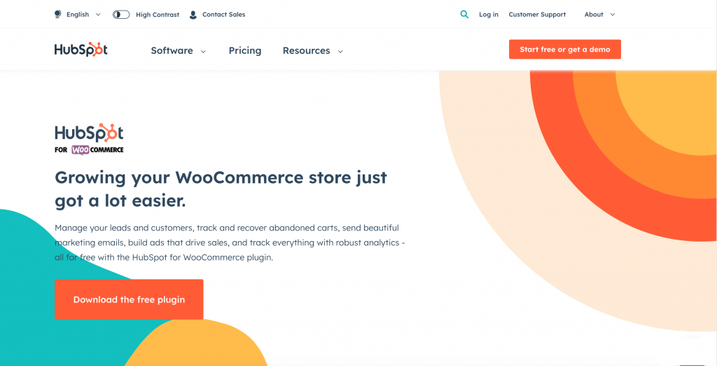 Homepage for HubSpot WooCommerce CRM plugin