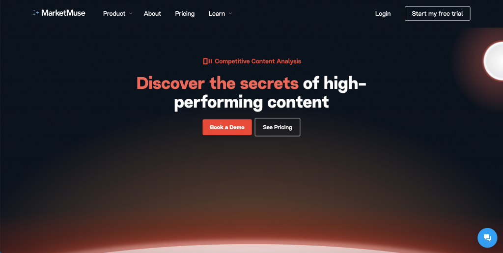 MarketMuse 竞争内容分析工具主页