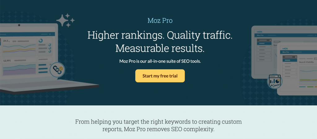 Moz Pro SEO软件工具主页