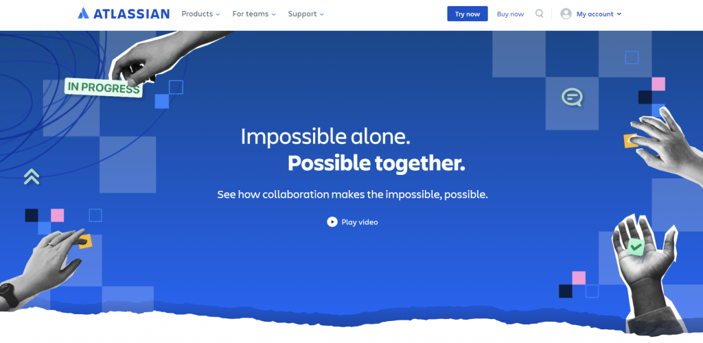 Atlassian's homepage