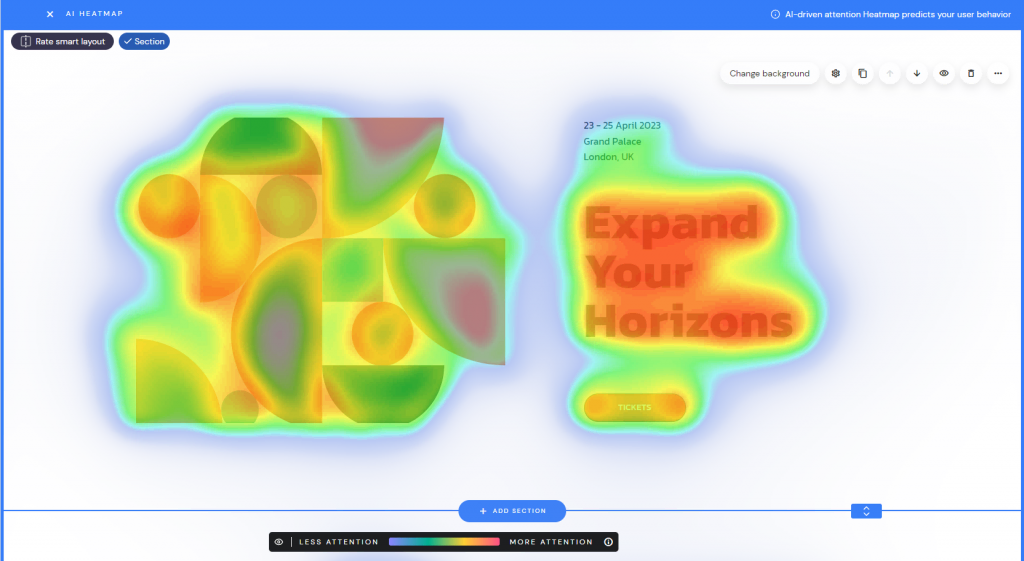 The AI Heatmap feature in Hostinger Website Builder