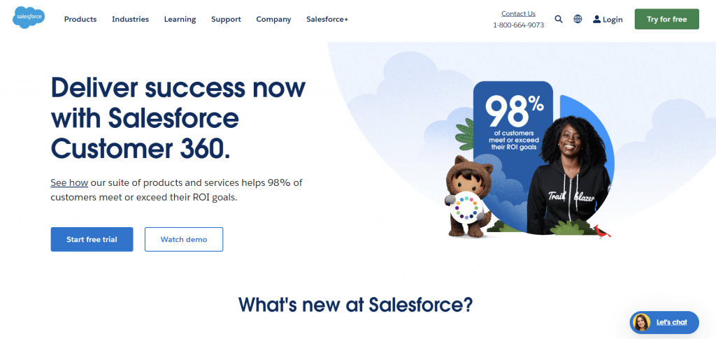 Salesforce's homepage