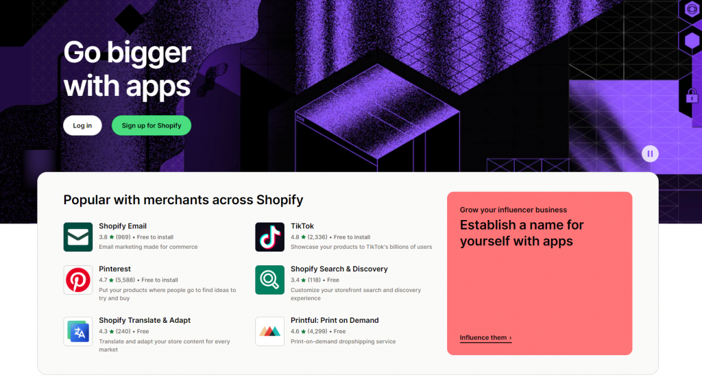 Shopify App Store page
