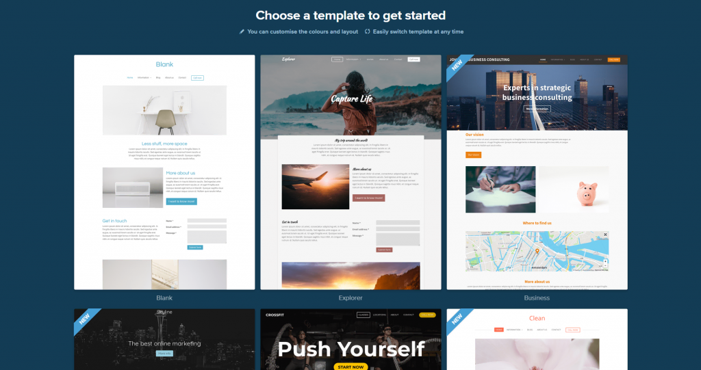 Webador website templates