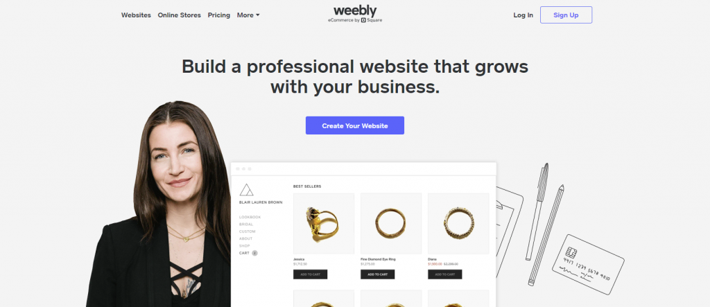 Weebly  homepage