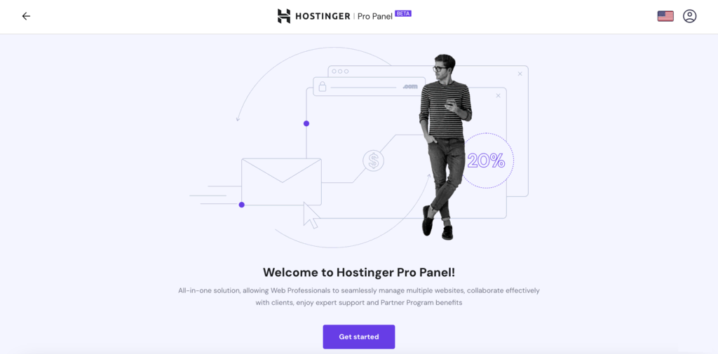 Hostinger Pro Panel Get Started Screen