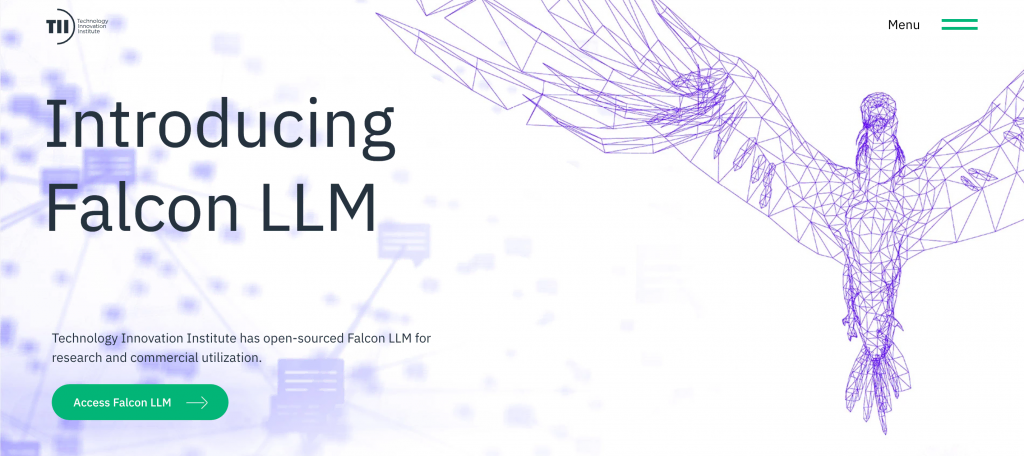 Falcon LLM homepage