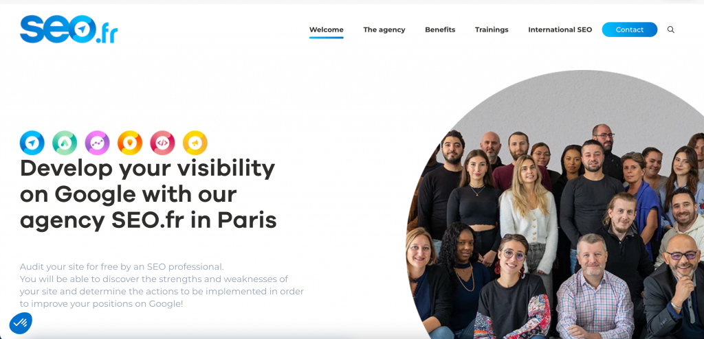 Homepage of SEO.fr agency.