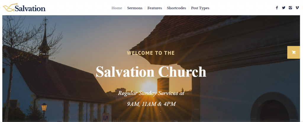 Salvation WordPress theme for churches