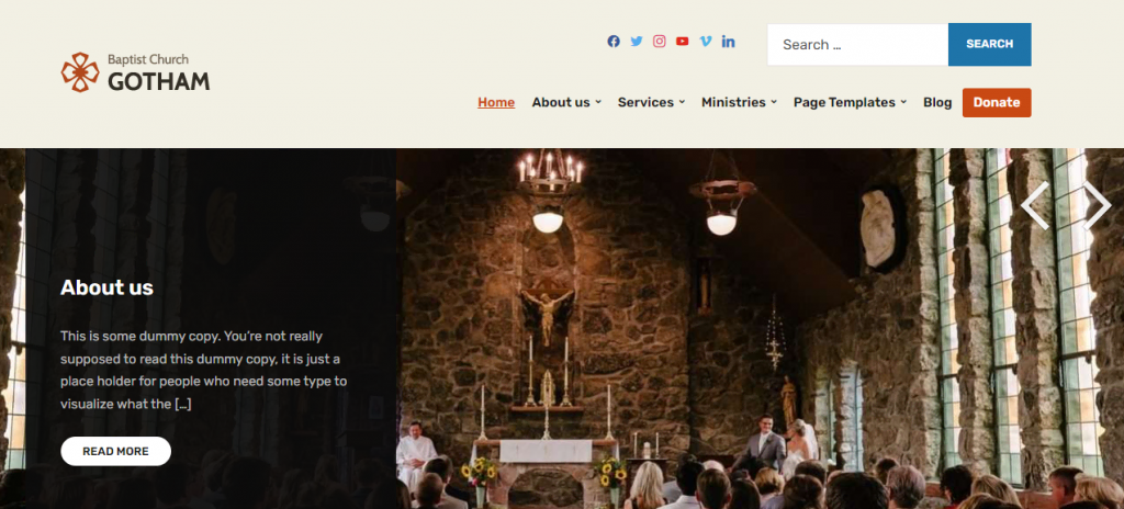 The Faith WordPress theme for churches