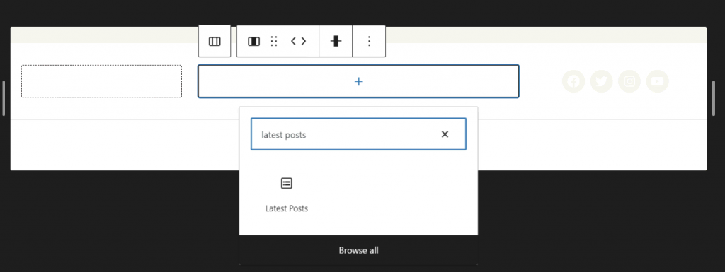 The Latest Posts block in the footer
