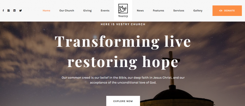 The Vestry church theme