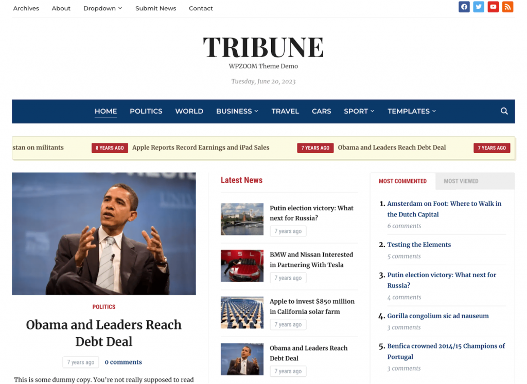 Tribune homepage