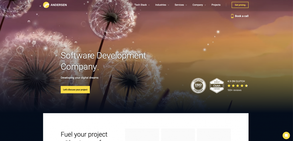 Andersen web development homepage