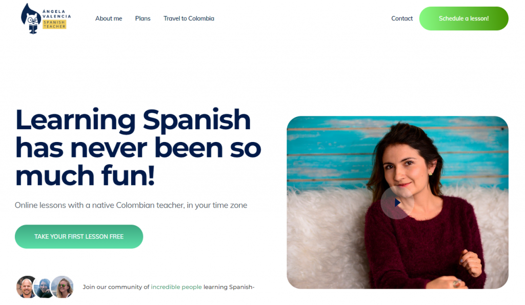 The Angel Valencia Spanish Teacher website home page

