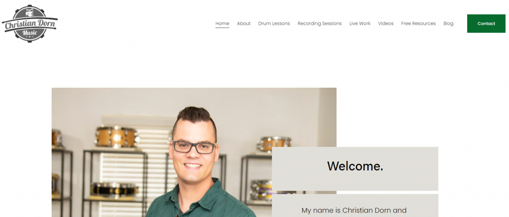 Christian Dorn Music's teacher website homepage