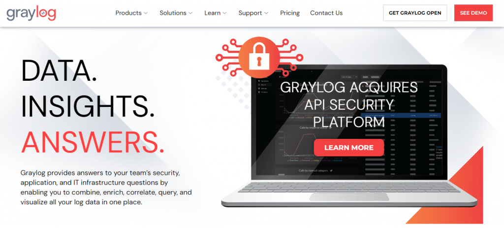 Graylog's homepage