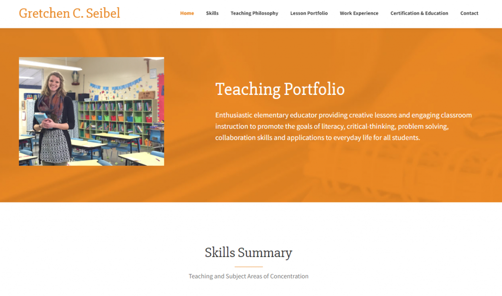 exemples-de-sites-de-professeurs Site web officiel du professeur Gretchen C. Seibel