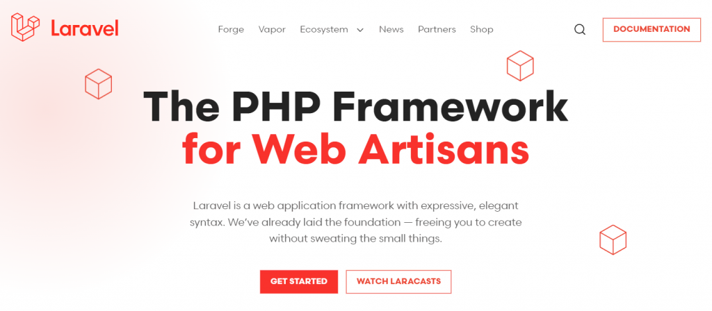 Laravel's homepage