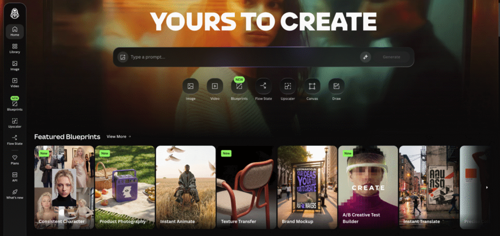 Leonardo AI interface