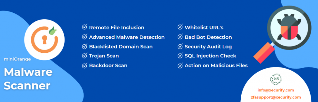 L'extension WordPress MiniOrange Malware Scanner.