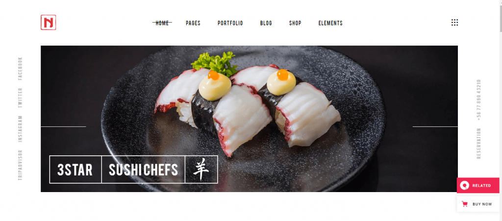 The Nigiri minimalist theme for restaurants