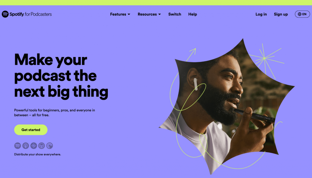 Spotify homepage