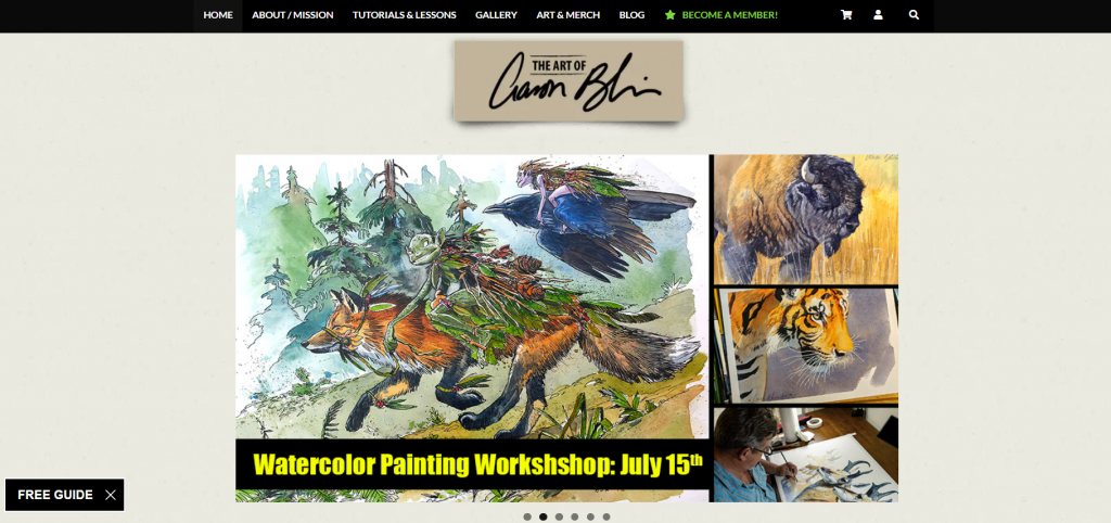 The Creature Art Teacher website homepage
