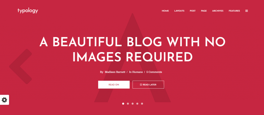 The Typology theme for minimalist WordPress blogs