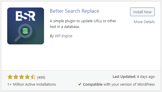Better Search Replace plugin.