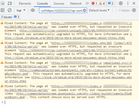 Mixed content warnings that are flagged by Chrome's Developer tools