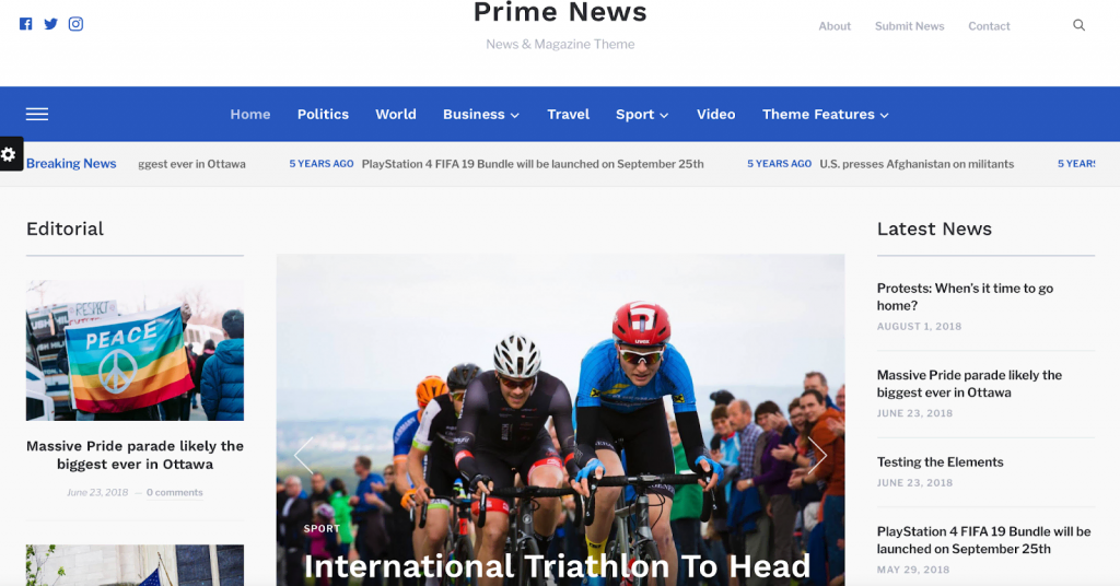 Prime News WordPress theme for news websites