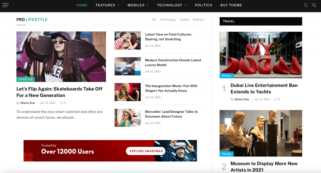 The SmartMag theme for magazine sites