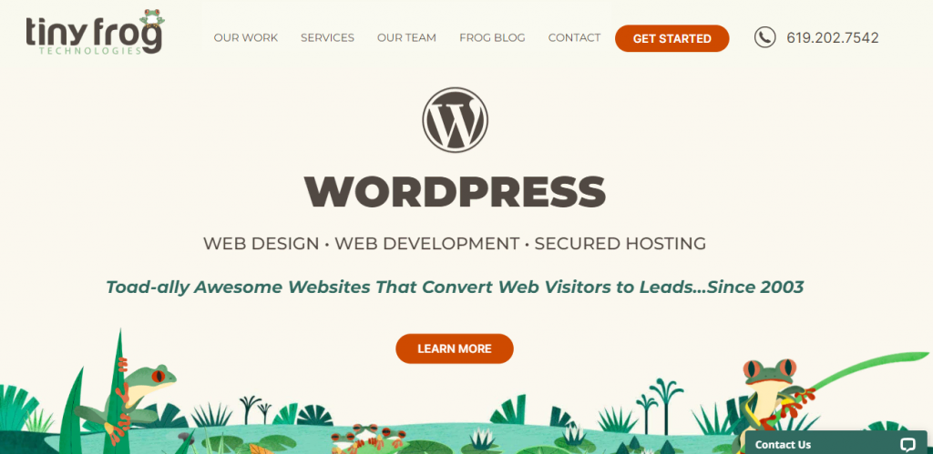 The Tiny Frog WordPress Website Design Company.